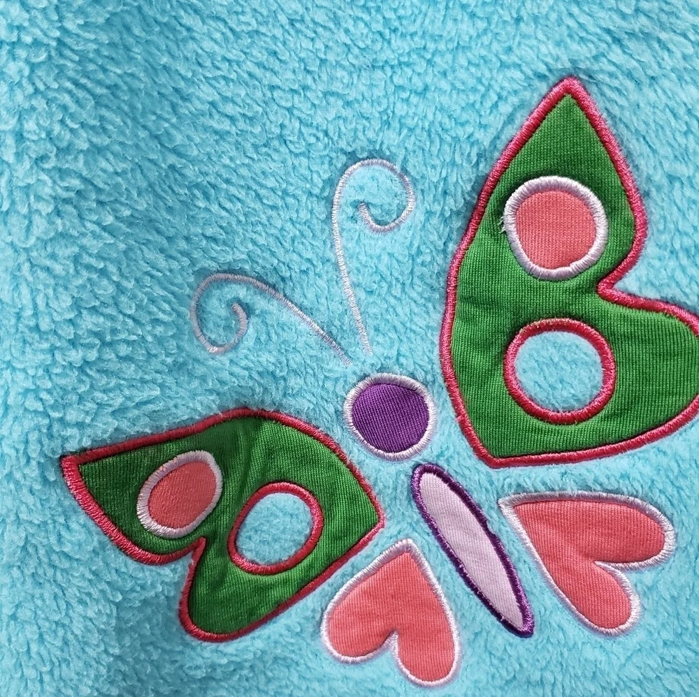 Hanna Andersson Girls Blue Butterfly Fleece Pullover